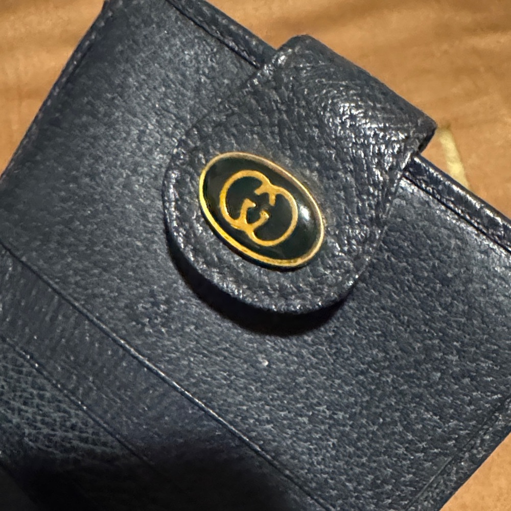 Gucci Navy Sherry Line Compact Wallet - Picture 4 of 8
